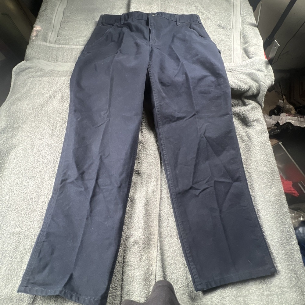 Carhartt Men's - 38x32 - ‎ Carpenter Pants Navy Blue RN#14806 Straight Loose Fit